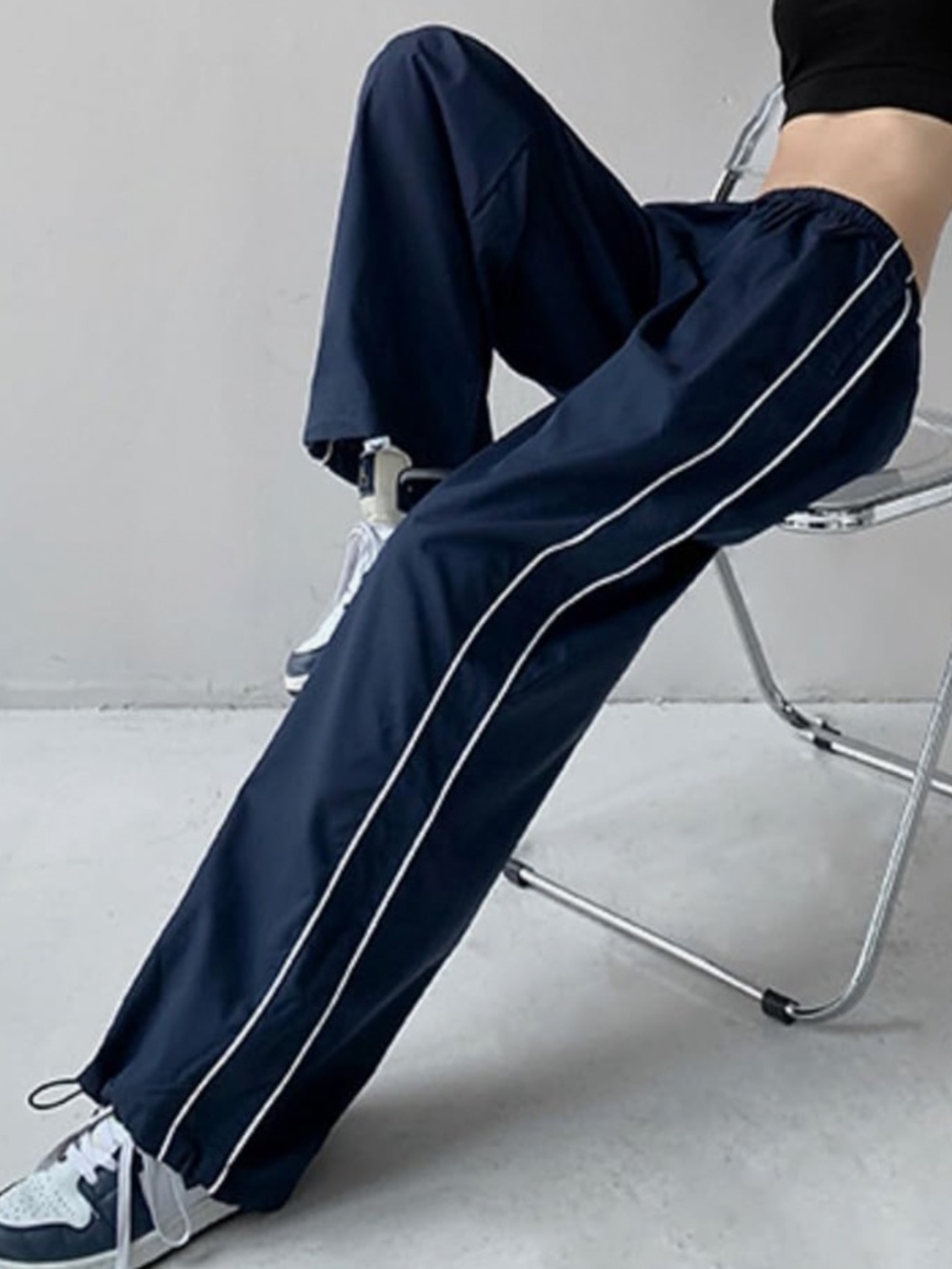 XPonni "Parachute Track Pants Y2K in Navy" NWOT